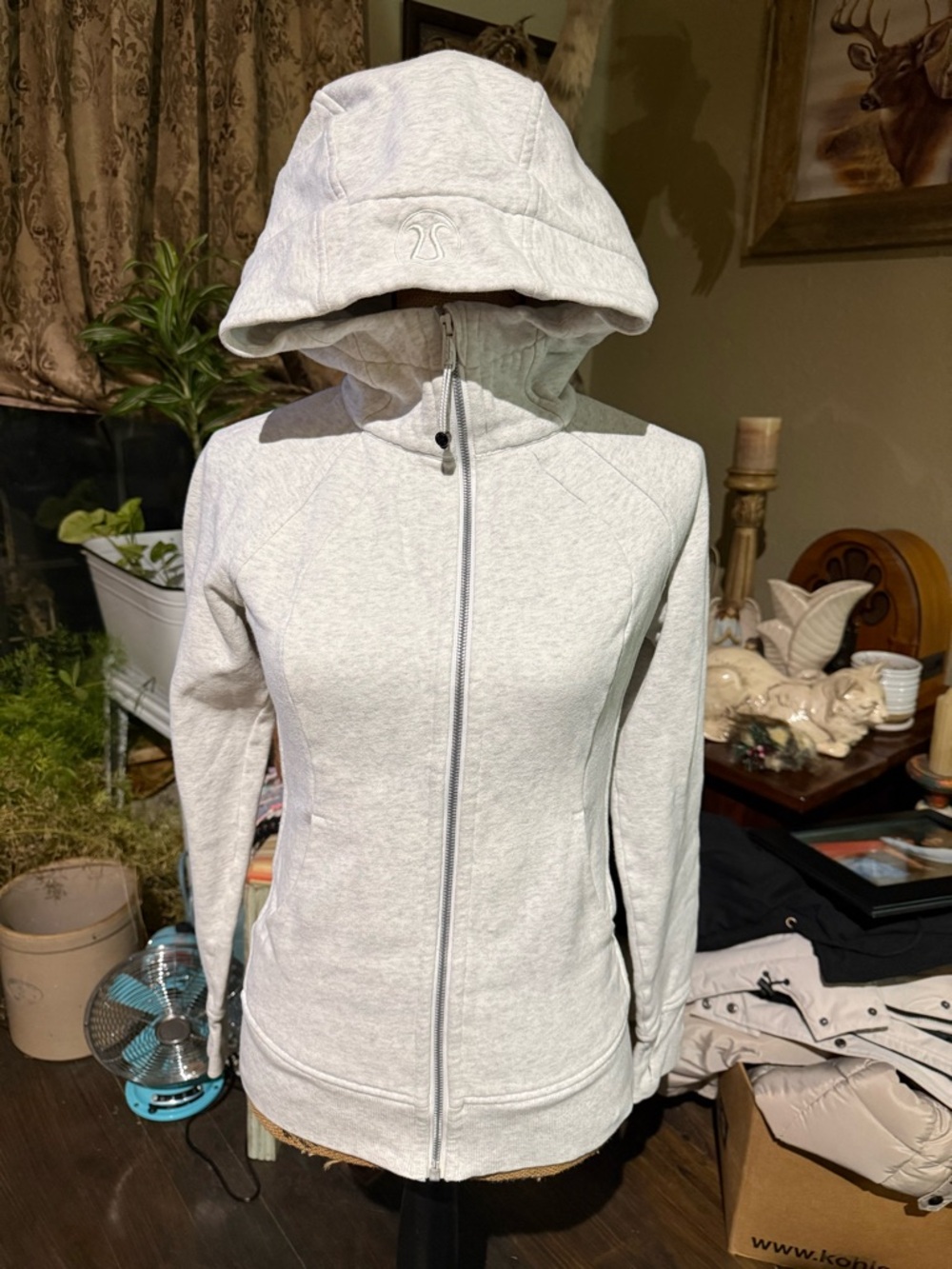 lululemon athletica Light Gray Full-Zip scuba Hoodie Jacket